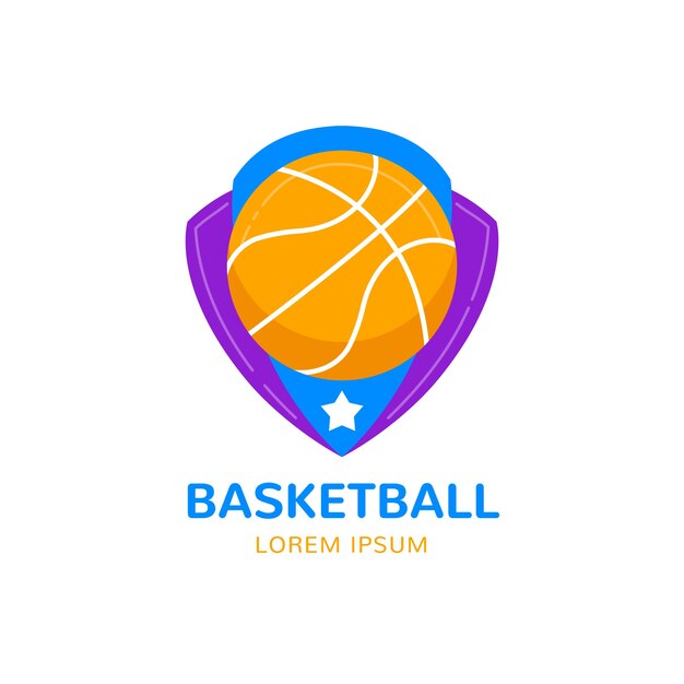 Hand drawn basketball logo template