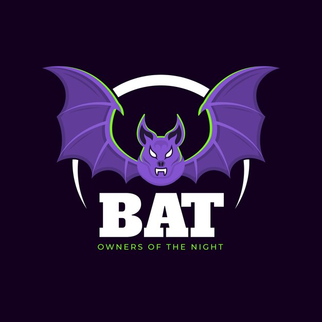 Hand drawn bat logo template