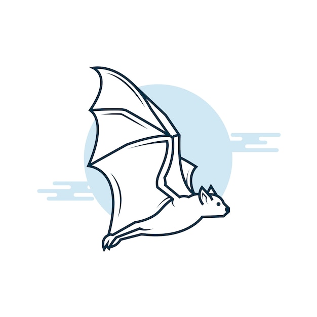 Hand drawn bat outline illustration