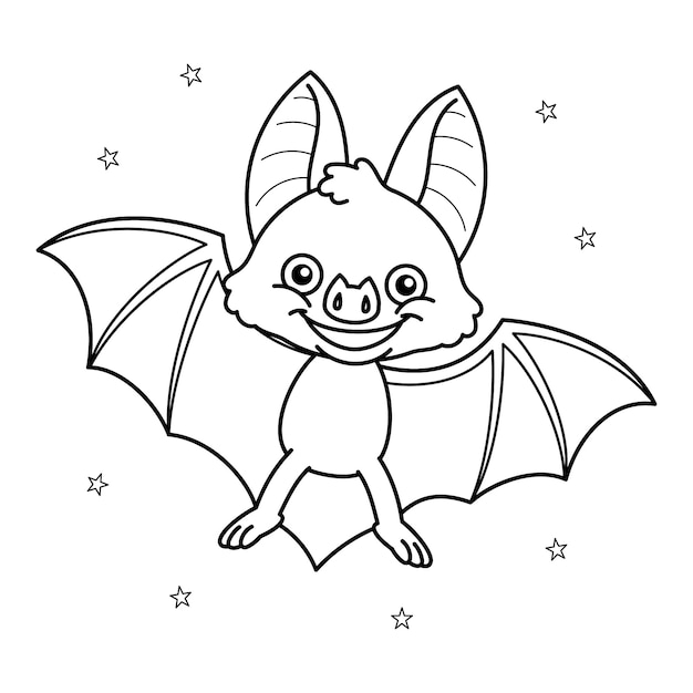 Hand drawn bat outline illustration