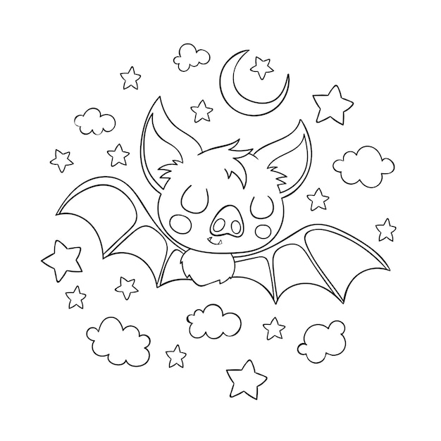 Free vector hand drawn bat outline illustration