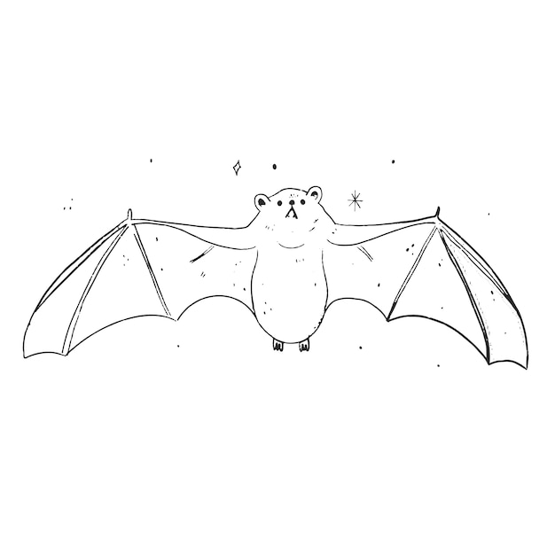 Free Vector hand drawn bat outline illustration