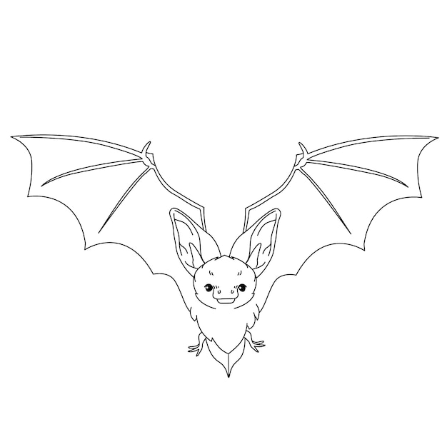 Hand drawn bat outline illustration