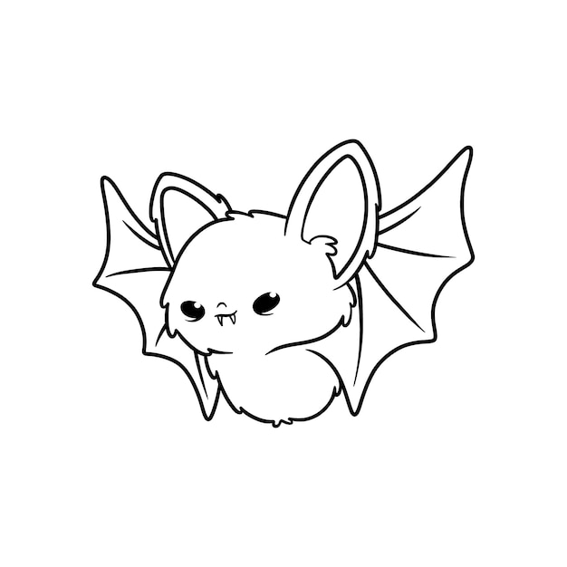 Hand drawn bat outline illustration