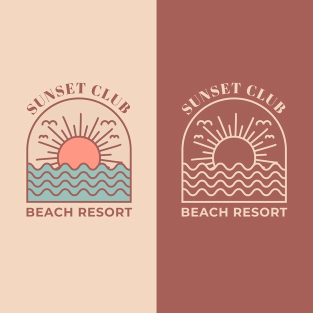 Hand drawn beach club design