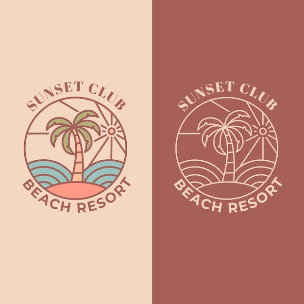 Hand drawn beach club design