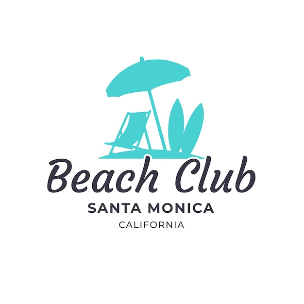 Hand drawn beach club logo design