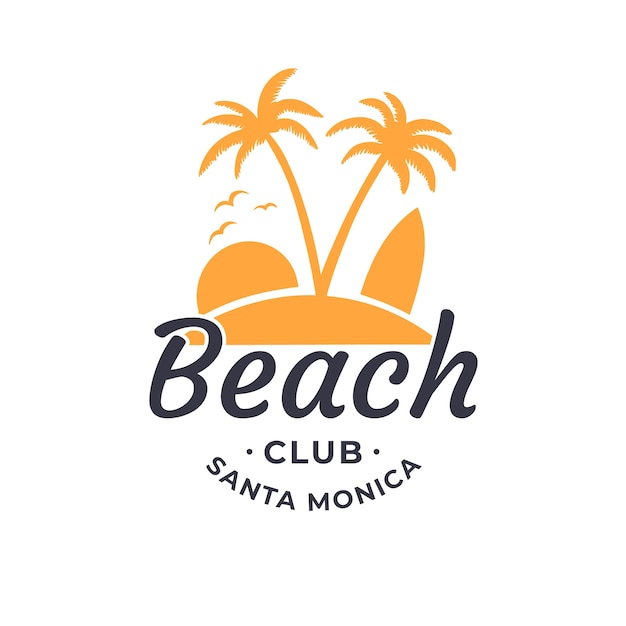 Hand drawn beach club logo design