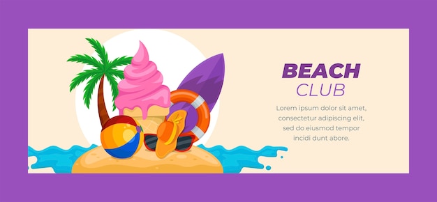 Free Vector hand drawn beach club template