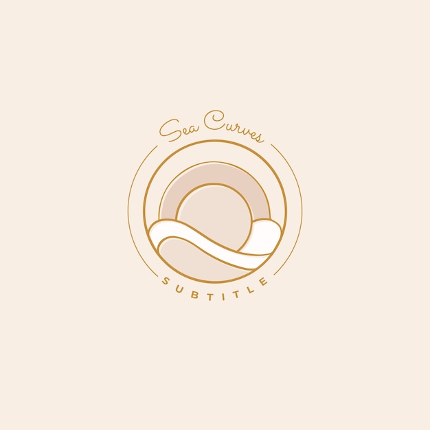 Hand drawn beach logo design