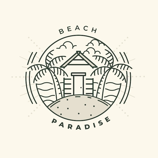 Free Vector hand drawn beach logo template