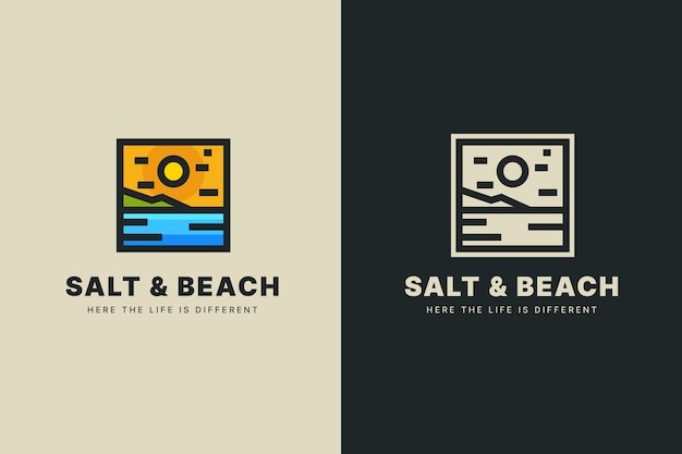 Hand drawn beach logo