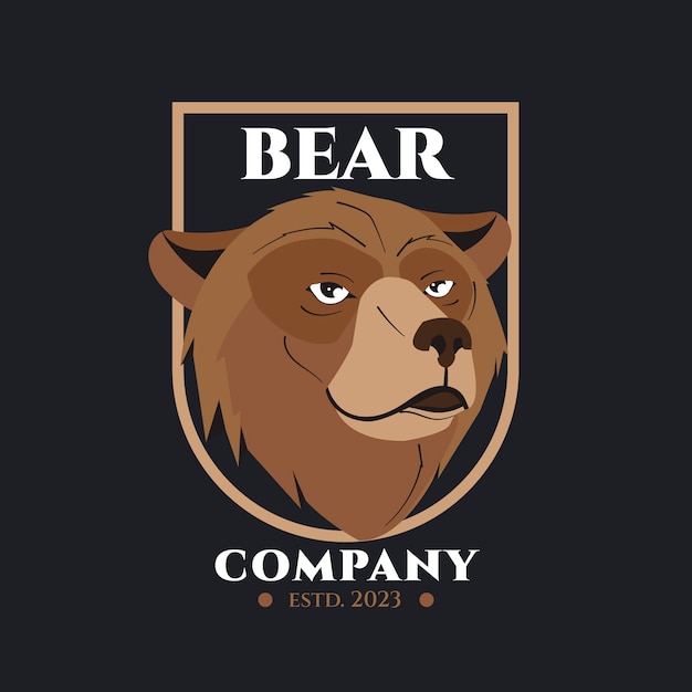 Hand drawn bear logo template