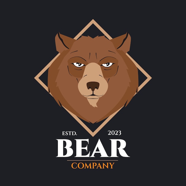 Free Vector hand drawn bear logo template