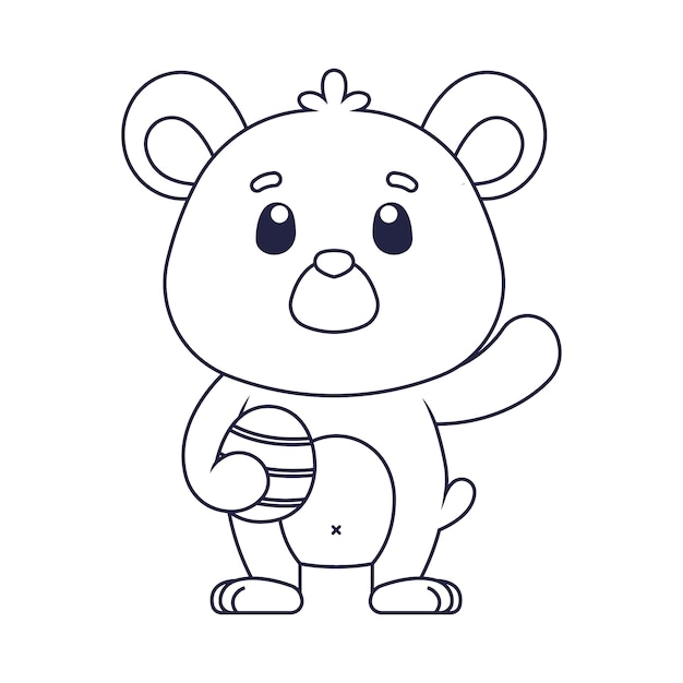 Free vector hand drawn bear outline illustration