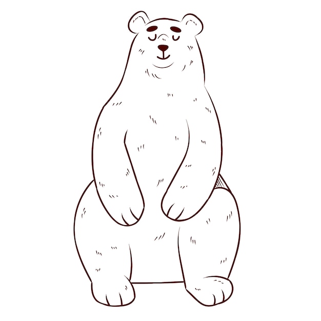 Hand drawn bear outline illustration