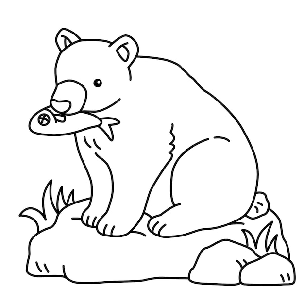 Hand drawn bear outline illustration