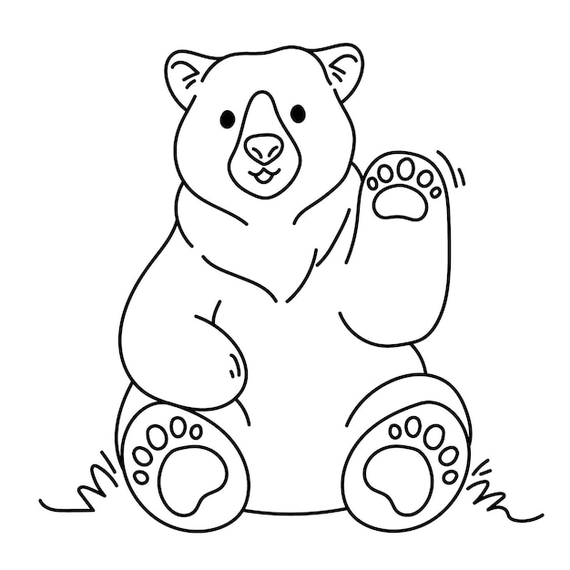 Free Vector hand drawn bear outline illustration