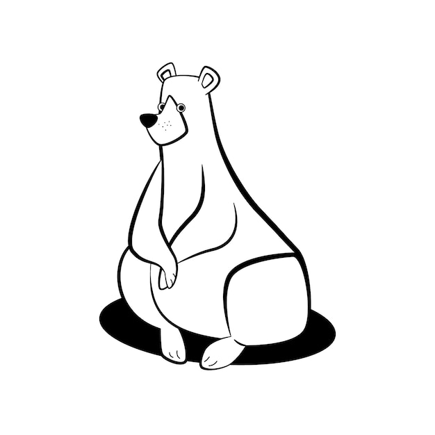 Free Vector hand drawn bear  outline illustration