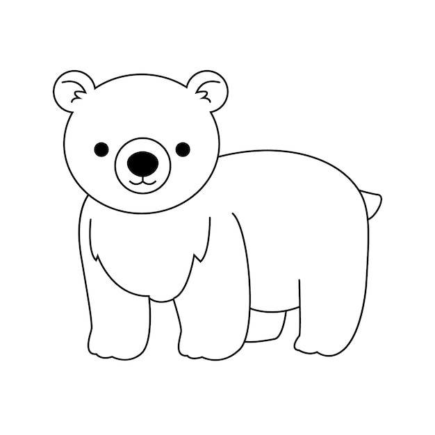 Hand drawn bear outline illustration