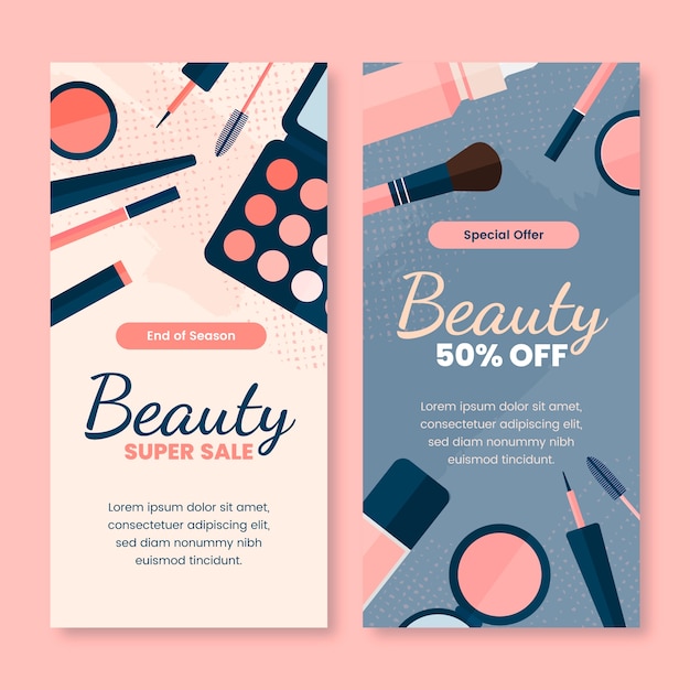 Hand drawn beauty sale banner design