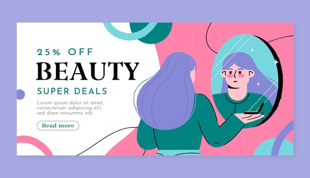 Hand drawn beauty sale banner