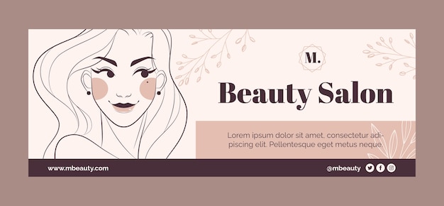 Hand drawn beauty salon facebook cover