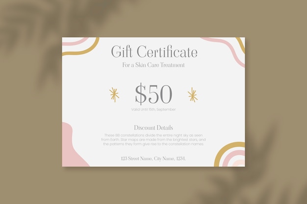 Free vector hand drawn beauty salon gift certificate template