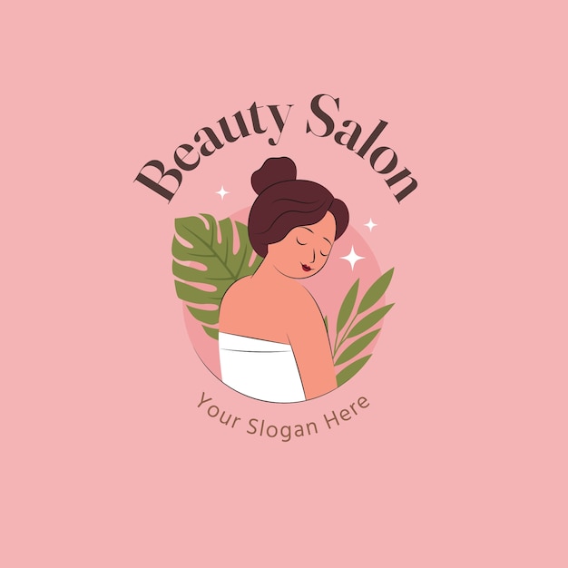 Hand drawn beauty salon logo design