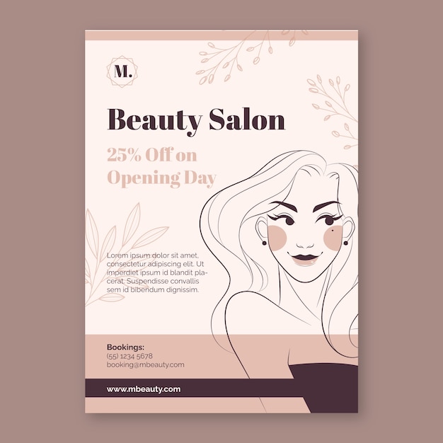 Free Vector hand drawn beauty salon poster template