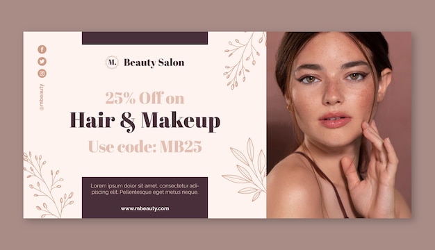 Free Vector hand drawn beauty salon sale banner