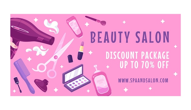 Free Vector hand drawn beauty salon sale banner