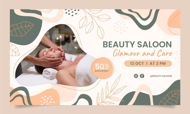 Hand drawn beauty salon template design