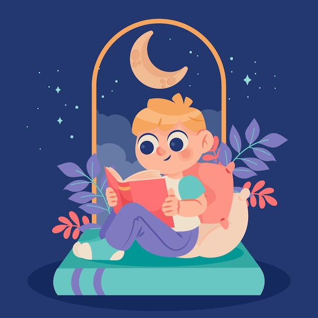 Free Vector hand drawn bedtime stories illustration