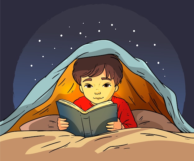 Hand drawn bedtime stories illustration