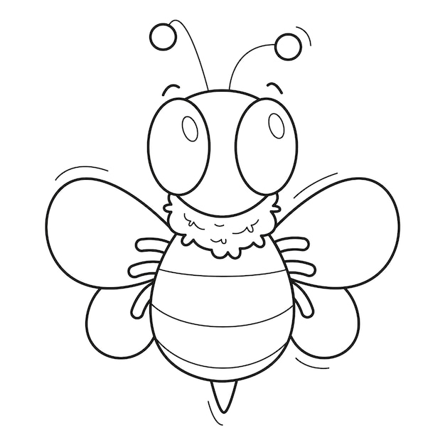 Hand drawn bee outline illustration