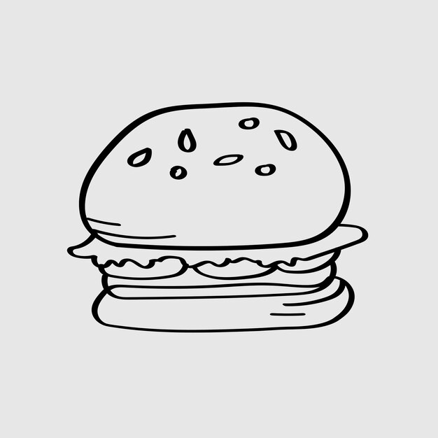 Hand drawn beef burger vector