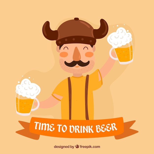 Free Vector hand drawn beer background