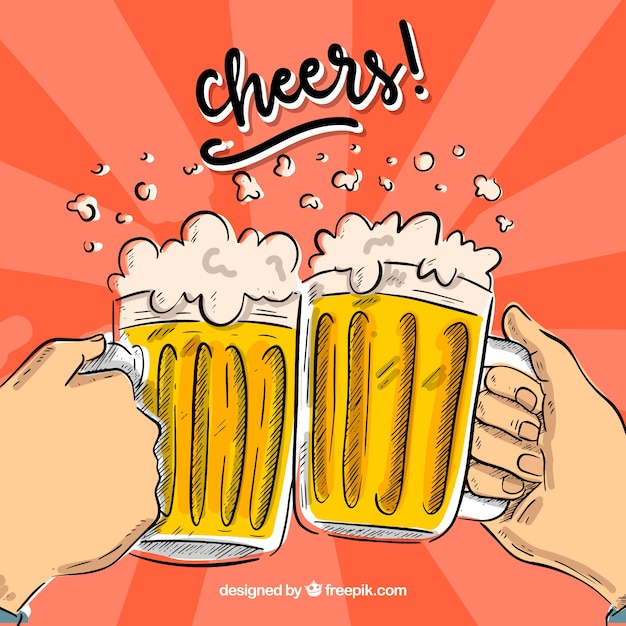 Free vector hand drawn beer background