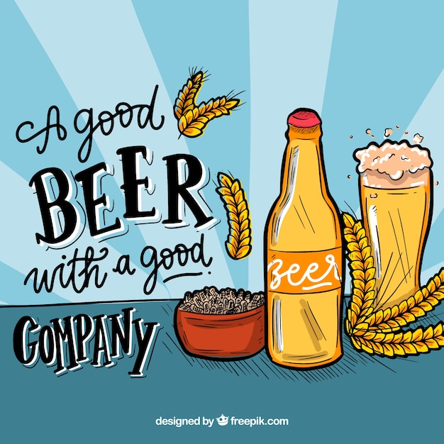 Free Vector hand drawn beer background