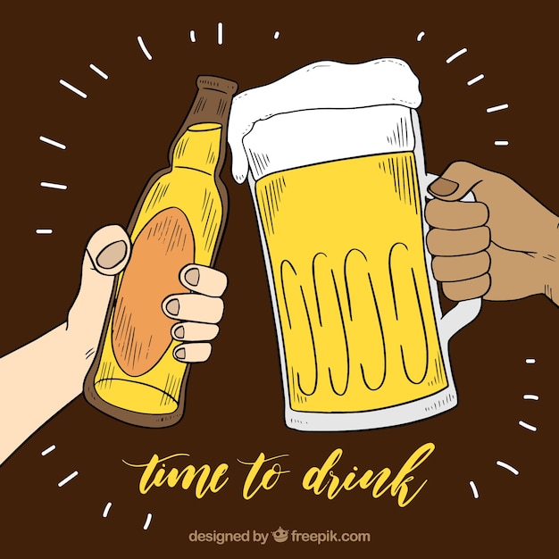 Free Vector hand drawn beer background