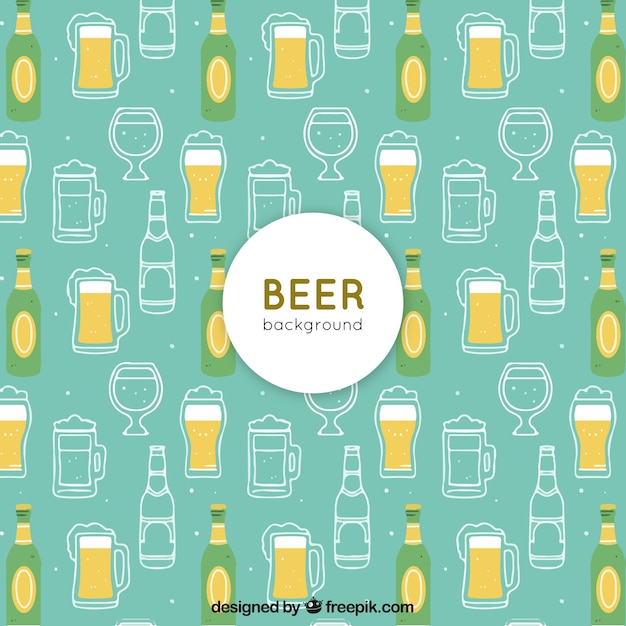 Free vector hand drawn beer background