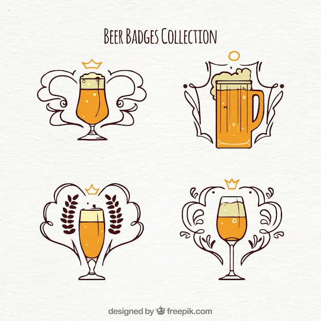 Hand drawn beer badges