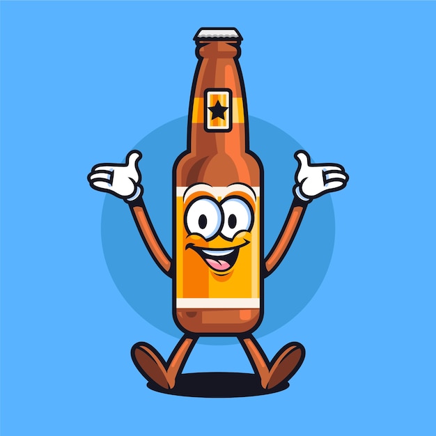 Free vector hand drawn beer bottle cartoon illustration