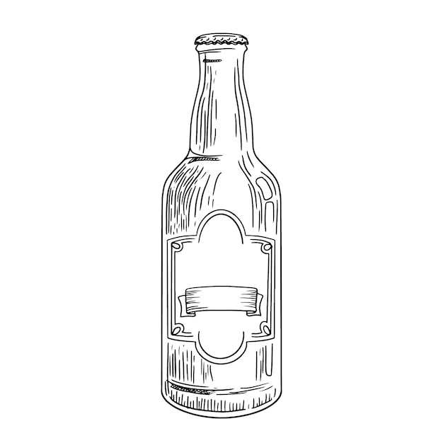 Free vector hand drawn beer bottle drawing element