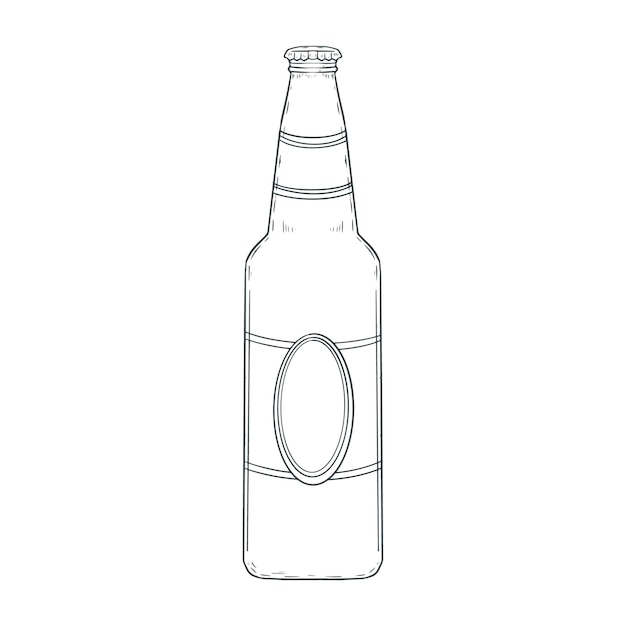 Free vector hand drawn beer bottle drawing illustration