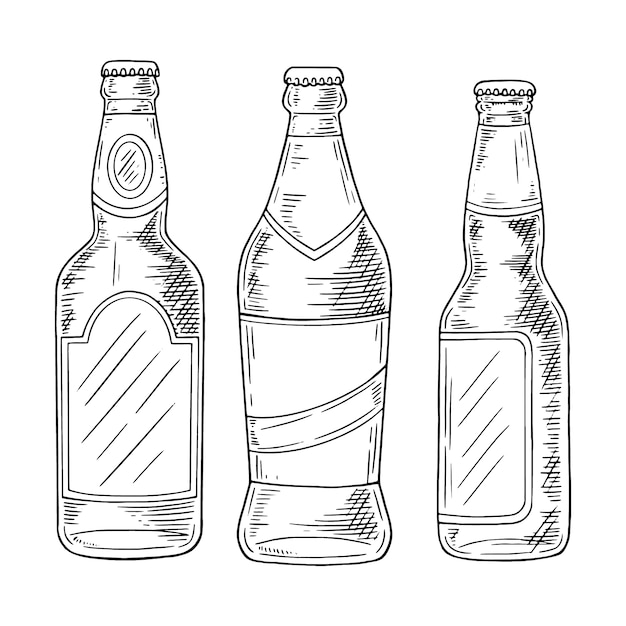 Free vector hand drawn beer bottle drawing illustration