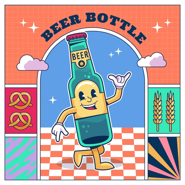 Free vector hand drawn beer bottle drawing illustration