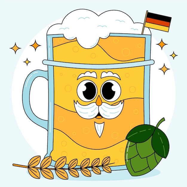 Free vector hand drawn beer cartoon illustration