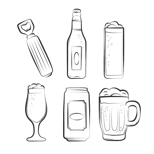 Hand drawn beer drawing element